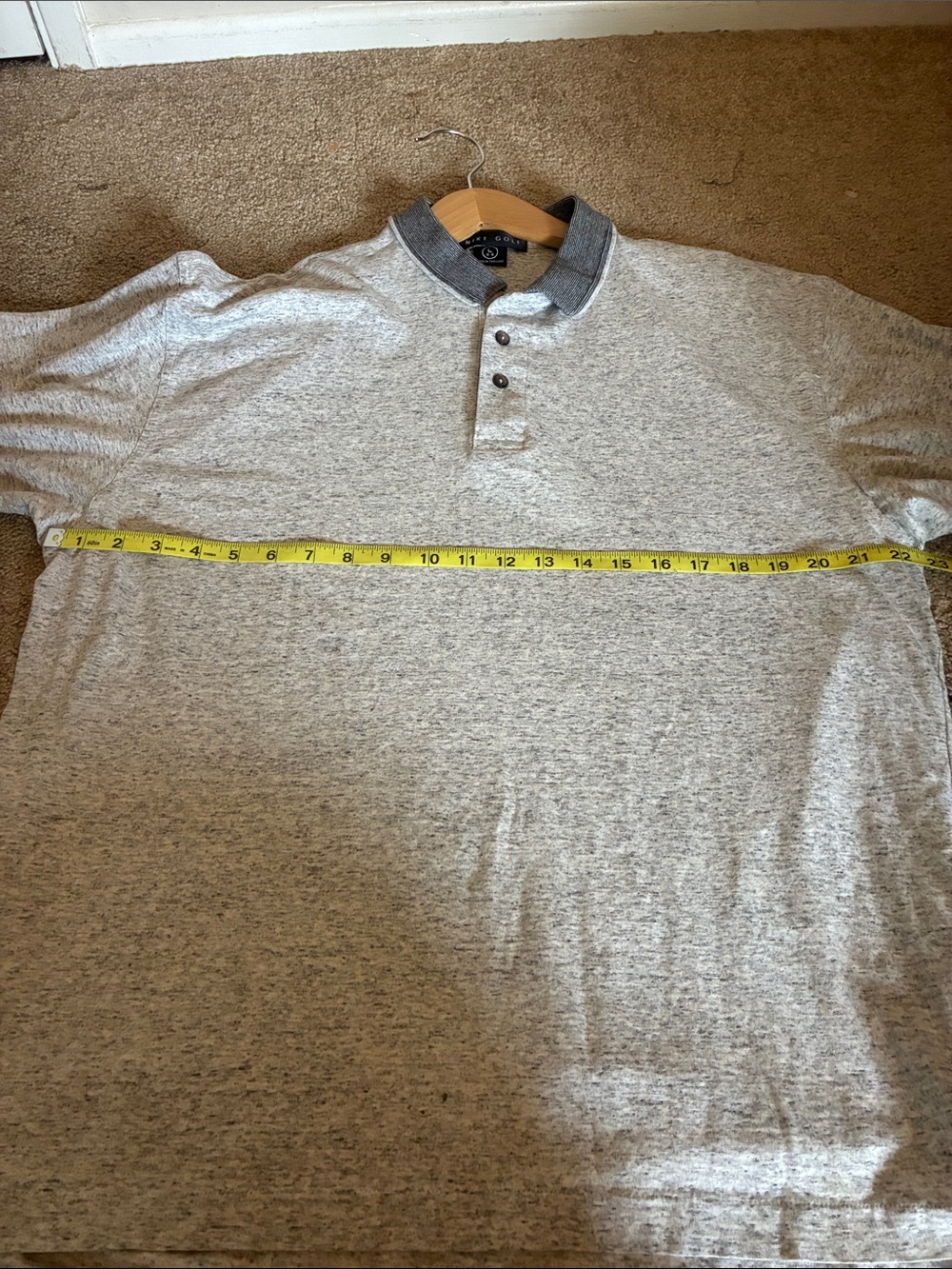 Nike Men’s Gray Heather Polo with Dark Gray Trim - Picture 6 of 6
